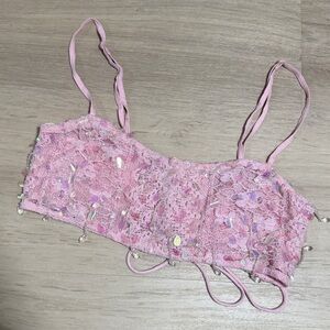 Urban Outfitters Sparkly Sequin Crop Top